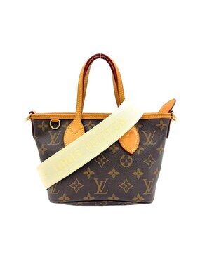 Louis Vuitton Neverfull BB Monogram 2-Way Shoulder Leather Brown Light Handbag